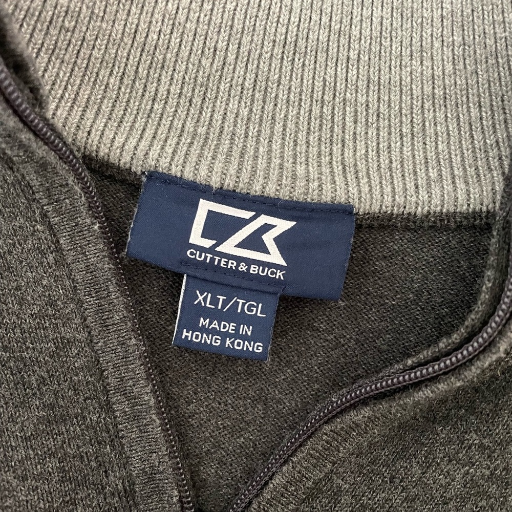 Cutter & Buck Gray Quarter-Zip Sweatshirt Size XL Tall - Picture 6 of 9
